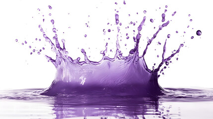 purple water splash isolated on transparent background