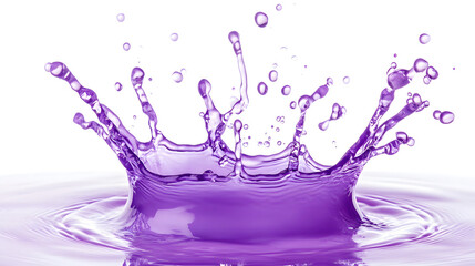 Wall Mural - purple water splash isolated on transparent background