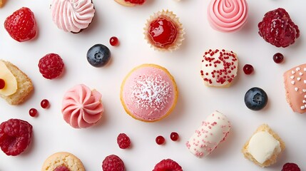 Close-up of sweet food over white background,Romania
