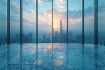 Poster - Cityscape from a High-Rise Window