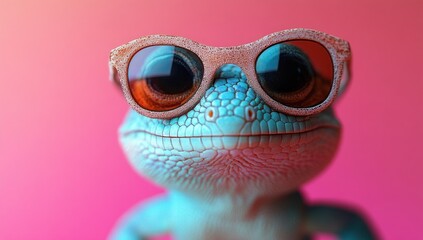 Wall Mural - Cool Lizard in Sunglasses