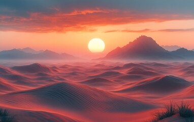 Poster - Desert Sunset Landscape