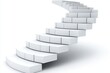 © Leo - White staircase ascending in a spiral pattern symbolizing progress elevation and continuous growth ideal for themes related to self improvement business success and upward mobility