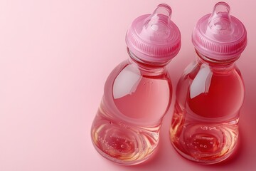 Sticker - Two Pink Bottles with Pink Caps