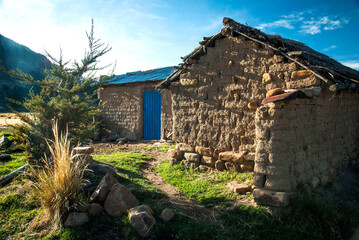 rustic house of the Bolivian altiplano