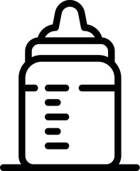 Sticker - Simple line art icon of a baby bottle, symbolizing baby food and infant care