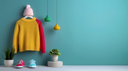 Wall Mural - Minimalist Fashion Photography Mockup with Warm Colors