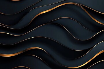 Wall Mural - Abstract waves with gold lines. Perfect for elegant presentations, websites, or social media posts.