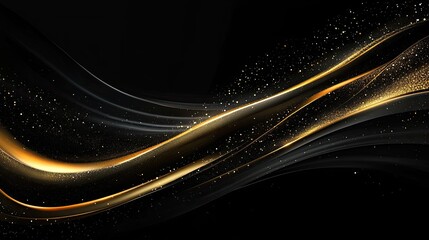 Poster - Abstract black background with gold. Perfect for a luxurious, elegant design.