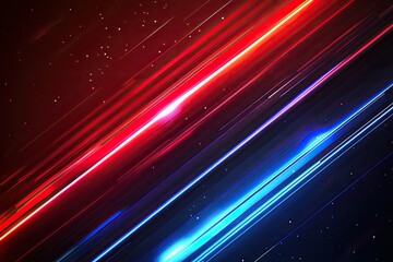 Poster - Abstract red and blue light streaks. A vibrant background for futuristic, modern, or technology-themed projects.