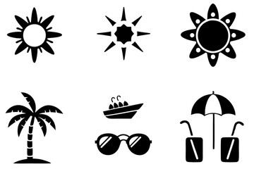 Wall Mural - set of summer icons vector illustrations