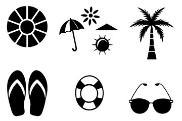 Poster - set of summer icons vector illustrations