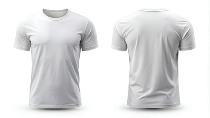 Wall Mural - White T-Shirt front and back, Mockup template for design print