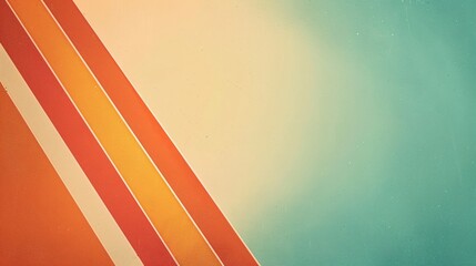 Wall Mural - A minimalist design featuring colorful diagonal stripes against a soft gradient background.