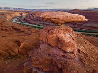 Desert road highway through red rock canyon Utah