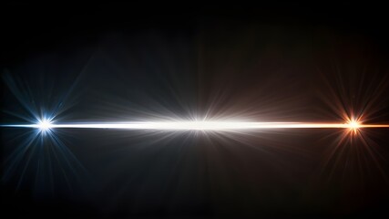 Wall Mural - Close up of light beam isolated on black background Generative AI