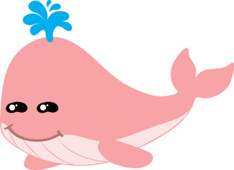 cute whale cartoon, sea animal