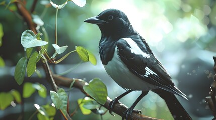 Wall Mural - Magpie Realistic