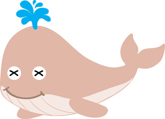 cute whale cartoon, sea animal