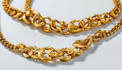 Exquisite gold necklace, unique in shape and inlaid with gemstones, is gorgeous and eye-catching.