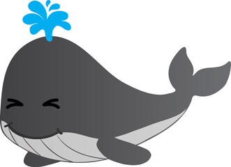 cute whale cartoon, sea animal