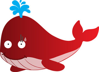 cute whale cartoon, sea animal