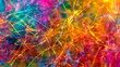 © Justlight - A burst of vibrant colors in a tangled mass of lines resembling the energy and activity of a cellular network