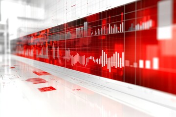 Wall Mural - Futuristic Red Data Streams Flowing Through Transparent Channels Symbolizing High Speed Information Transfer