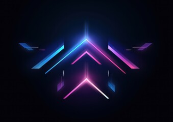 Wall Mural - Abstract Neon Blue and Pink Arrow Design