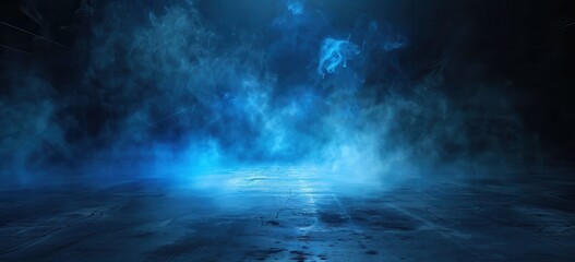Poster - Abstract Blue Smoke and Grunge Texture Background