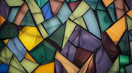 Wall Mural - A vibrant mosaic of colorful, irregular glass pieces creating an abstract pattern.