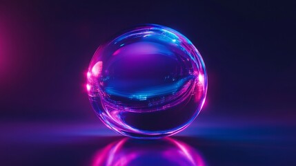 Poster - Glass Sphere with Neon Lighting