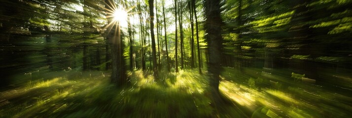 Wall Mural - Blurred Lens Effect in Woodland Scene