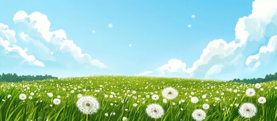 Wall Mural - A Summer Day in a Dandelion Field