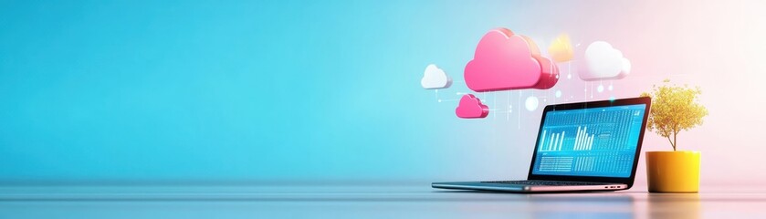 Seamless Search Experience on Cloud Hosting Platform - Responsive Flat Design with Copy Space