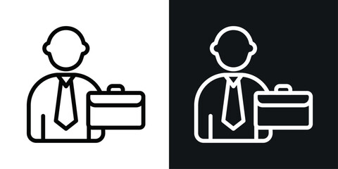 Poster - Businessman vector icon set in black and white color.