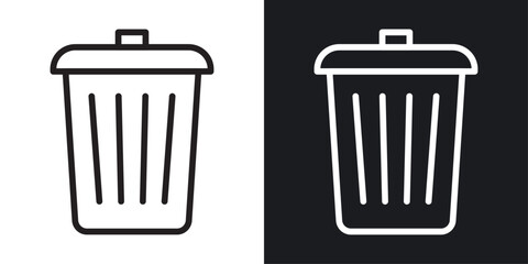 Poster - Garbage vector icon set in black and white color.