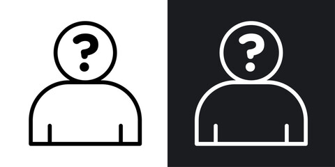 Guess who vector icon set in black and white color.