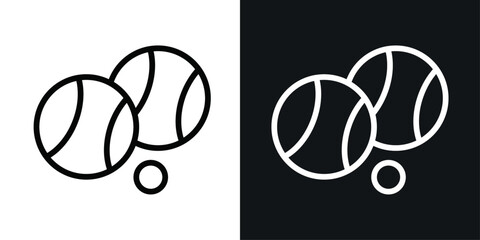 Poster - Petanque vector icon set in black and white color.