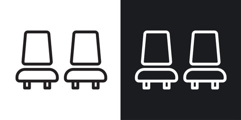 Seats vector icon set in black and white color.