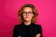 © PixelAI - Happy Businesswoman In A Studio, Arms Crossed, Ready For Success
