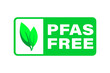 © Cartoon Maker 2 - A set of PFAS Free badges in various designs with leaf motifs, indicating chemical free and environmentally safe products. PNG BACKGROUND