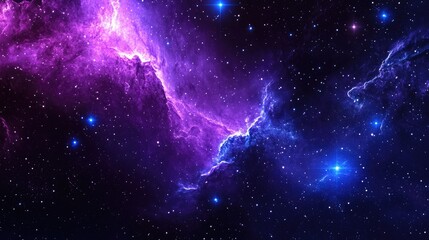 Purple and blue stars in a space background