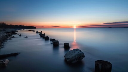 Wall Mural - Tranquil Sunset Over a Calm Lake