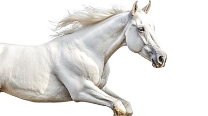 Wall Mural - white horse isolated on white