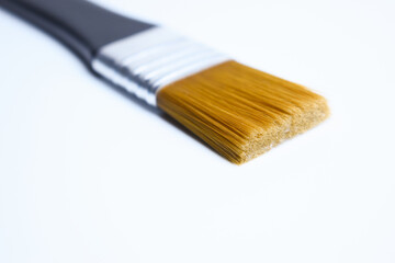 single paintbrush isolated on white background, object for art work