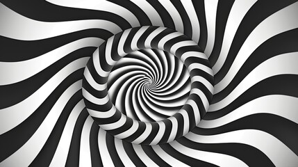 Wall Mural - Eternal motion of black and white spiral pattern, creating a captivating optical illusion with precise lines.