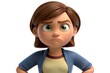 © AVI3D - 3D Cartoon of a Woman with a Frowning Expression