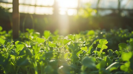 Canvas Print - Green Plants in the Sunlight.