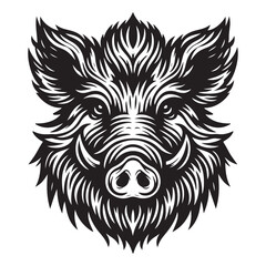 line art of wild boar head vector